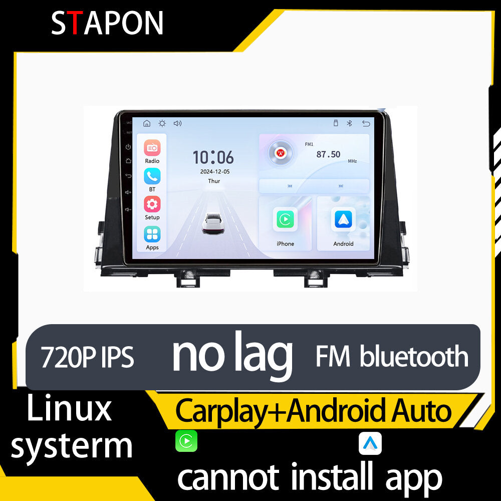 STAPON 9inch for kia picanto 2018-2023 linux mp5 with carplay android auto fm 1280x720p ips screen mirror link touch screen steering control L5