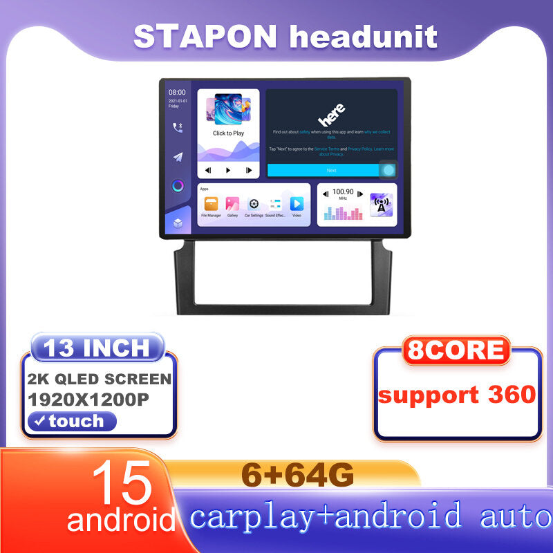 STAPON 13inch 6+64G for kia sorento 2002-2008 android16 1920x1200p 2k screen carplay android auto OCTA CORE support 360camera car android headunit car android stereo WiFi Bluetooth 5.0 GPS FM rear view S133