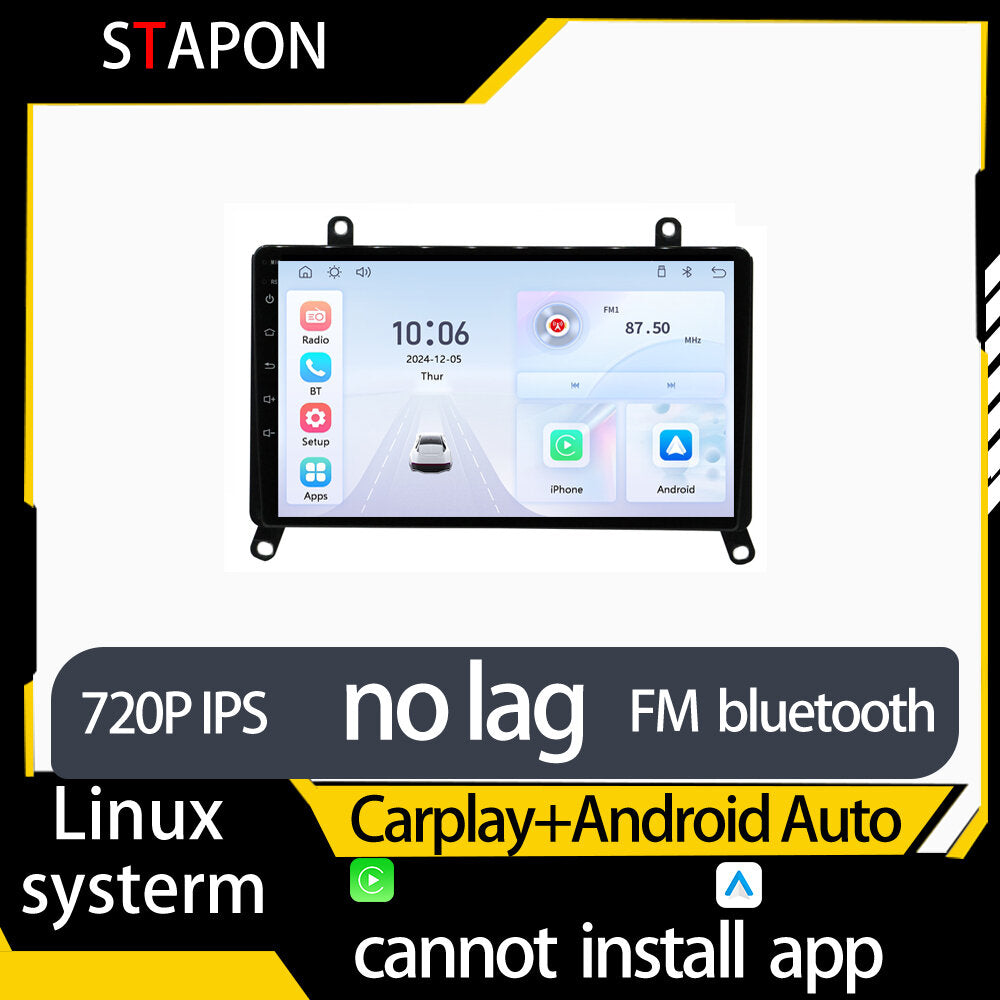 STAPON 9inch for toyota hiace commuter 2019-2025 linux mp5 with carplay android auto fm 1280x720p ips screen mirror link touch screen steering control L5