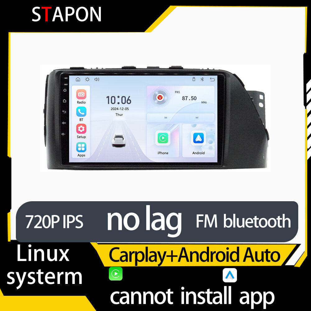 STAPON 9inch for hyundai reina linux mp5 with carplay android auto fm 1280x720p ips screen mirror link touch screen steering control L5