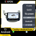 STAPON 10.5inch 4+32GB for honda jazz 2008-2013 android16 carplay android auto 2.5D qled 1k SCREEN quad CORE car android head unit stereo WiFi Bluetooth GPS FM rear view S105