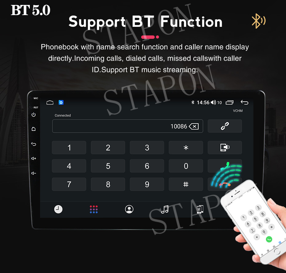 STAPON 1din 10inch 64 128 256GB android16 DSP 4G LET carplay android auto 360camera car android headunit STEREO 2.5D QLED touch screen WiFi Bluetooth GPS AM FM s81