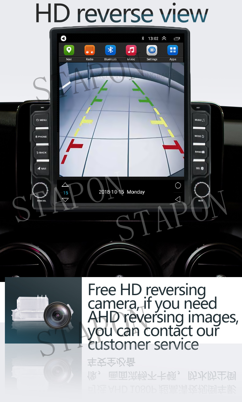 STAPON 9.7inch 2din android16 32 64 128 256GB 4G DSP 360camera voice command ips carplay android auto am fm car headunit stereo tesla vertical screen wifi GPS navigation bluetooth fit 2din 9inch 10 inch panel 9700