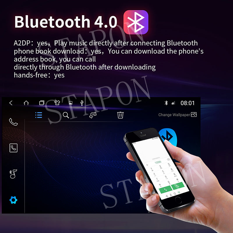 STAPON 7inch 6+64GB 4+64GB android16 carplay android auto 2din car android headunit stereo touch screen Bluetooth WIFI GPS rear view FM USB Steering wheel control mirror link tvplus A7