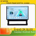 STAPON 13inch 6+64GB for toyota land cruiser 2016-2019 android16 2k 1920x1200p screen carplay android auto 2.5D qled SCREEN quad CORE car android headunit car android stereo WiFi Bluetooth 5.0 GPS FM rear view S132