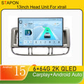 STAPON 13inch 6+64GB for nissan xtaril 2002-2006 Android15 2k 1920x1200p screen carplay android auto 2.5D qled SCREEN quad CORE car android headunit car android stereo WiFi Bluetooth 5.0 GPS FM rear view S132