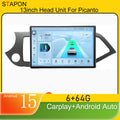STAPON 13inch 6+64GB for kia picanto 2011-2017 android16 2k 1920x1200p screen carplay android auto 2.5D qled SCREEN quad CORE car android headunit car android stereo WiFi Bluetooth 5.0 GPS FM rear view S132