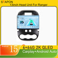 STAPON 13inch 6+64GB for ford ranger 2009-2015 android16 2k 1920x1200p screen carplay android auto 2.5D qled SCREEN quad CORE car android headunit car android stereo WiFi Bluetooth 5.0 GPS FM rear view S132